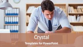  Presentation with mechanical engineering engineer tools - Presentation theme featuring engineer supervisor working on drawings background and a coral colored foreground