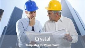  Presentation with architect - Amazing PPT layouts having engineer two expertise team plan backdrop and a light blue colored foreground