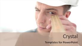  Presentation with roulette - Amazing presentation theme having engineer with a construction roulette backdrop and a coral colored foreground