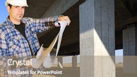  Presentation with highway construction - Audience pleasing slide deck consisting of engineer with blueprint on highway backdrop and a  colored foreground