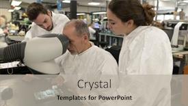  Presentation with industry - Presentation having engineer-with-trainees-in-microelectronics background and a light gray colored foreground