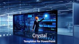  Presentation with woman engineer - Slides enhanced with engineer woman using virtual panel background and a navy blue colored foreground