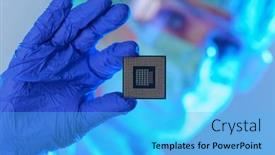  Presentation with laboratory - Slide deck having engineer-working-in-a-laboratory background and a light blue colored foreground