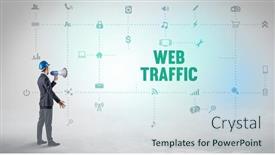  Presentation with social engineer - Audience pleasing slide set consisting of engineer-working-on-a-new backdrop and a sky blue colored foreground