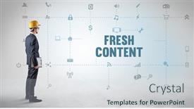  Presentation with social engineer - Slides with engineer-working-on-a-new background and a sky blue colored foreground