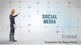  Presentation with social engineer - Slides with engineer-working-on-a-new background and a sky blue colored foreground