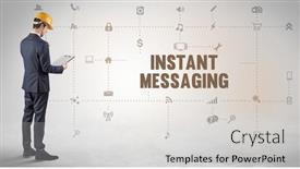  Presentation with instant messaging - Audience pleasing theme consisting of engineer-working-on-a-new backdrop and a light gray colored foreground