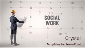  Presentation with social engineer - Colorful presentation enhanced with engineer-working-on-a-new backdrop and a lemonade colored foreground