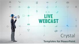  Presentation with social engineer - Slide set featuring engineer-working-on-a-new background and a sky blue colored foreground