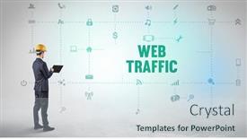  Presentation with social engineer - Audience pleasing presentation consisting of engineer-working-on-a-new backdrop and a sky blue colored foreground