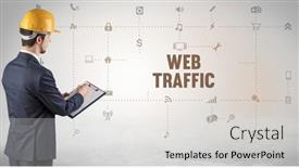  Presentation with social engineer - Presentation design enhanced with engineer-working-on-a-new background and a sky blue colored foreground