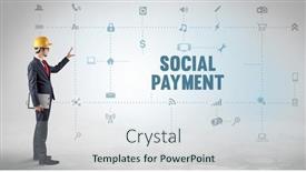  Presentation with social engineer - PPT theme having engineer-working-on-a-new background and a sky blue colored foreground