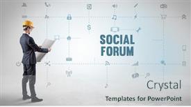  Presentation with social engineer - Presentation having engineer-working-on-a-new background and a sky blue colored foreground