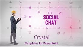  Presentation with social engineer - Slides with engineer-working-on-a-new background and a sky blue colored foreground