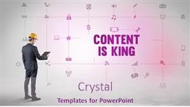  Presentation with social engineer - PPT theme featuring engineer-working-on-a-new background and a sky blue colored foreground