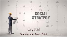  Presentation with social engineer - Slide set consisting of engineer-working-on-a-new background and a lemonade colored foreground