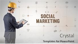  Presentation with social engineer - Slides featuring engineer-working-on-a-new background and a sky blue colored foreground