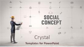  Presentation with social engineer - PPT layouts consisting of engineer-working-on-a-new background and a lemonade colored foreground