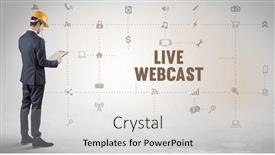  Presentation with social engineer - Presentation design having engineer-working-on-a-new background and a light gray colored foreground