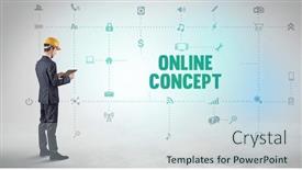  Presentation with social engineer - Presentation theme consisting of engineer-working-on-a-new background and a sky blue colored foreground