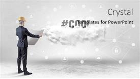  Presentation with social engineer - Presentation theme featuring engineer-working-on-a-social background and a white colored foreground