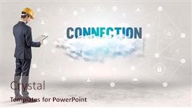  Presentation with social engineer - Slide set enhanced with engineer-working-on-a-social background and a lemonade colored foreground