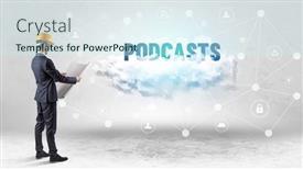  Presentation with social engineer - Slide set with engineer-working-on-a-social background and a cool aqua colored foreground