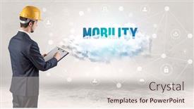  Presentation with social engineer - PPT theme consisting of engineer-working-on-a-social background and a lemonade colored foreground