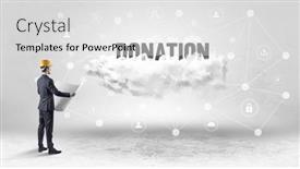  Presentation with social engineer - Theme featuring engineer-working-on-a-social background and a light gray colored foreground