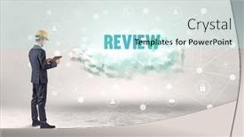  Presentation with social engineer - Slide deck enhanced with engineer-working-on-a-social background and a cool aqua colored foreground