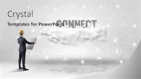  Presentation with social engineer - Theme enhanced with engineer-working-on-a-social background and a light gray colored foreground