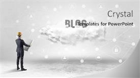  Presentation with social engineer - Presentation design featuring engineer-working-on-a-social background and a white colored foreground