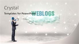  Presentation with social engineer - Slide set having engineer-working-on-a-social background and a sky blue colored foreground