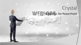  Presentation with social engineer - Presentation consisting of engineer-working-on-a-social background and a light gray colored foreground