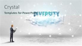  Presentation with social engineer - Presentation design with engineer-working-on-a-social background and a cool aqua colored foreground