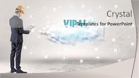  Presentation with social engineer - Slide deck enhanced with engineer-working-on-a-social background and a white colored foreground