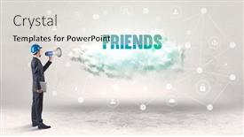  Presentation with social engineer - PPT theme enhanced with engineer-working-on-a-social background and a sky blue colored foreground