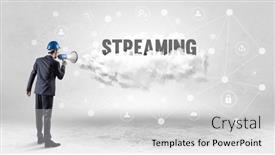  Presentation with social engineer - Slide set having engineer-working-on-a-social background and a light gray colored foreground