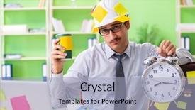  Presentation with cooperative cooperation at new project - Colorful theme enhanced with engineer working on new project backdrop and a  colored foreground