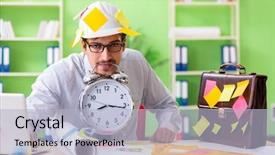  Presentation with project - PPT theme having engineer working on new project background and a  colored foreground