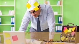  Presentation with project - Theme consisting of engineer working on new project background and a gold colored foreground