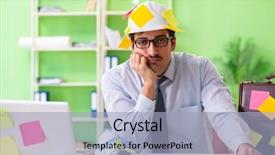  Presentation with project - Amazing PPT layouts having engineer working on new project backdrop and a light blue colored foreground