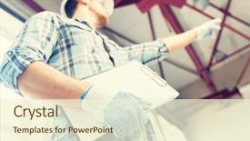  Presentation with architecture home - Cool new presentation theme with engineering - architecture and home renovation concept backdrop and a cream colored foreground