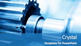  Presentation with cnc machine - Audience pleasing presentation design consisting of engineering - cnc turning drilling and boring backdrop and a teal colored foreground