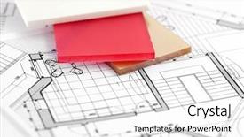  Presentation with architectural drawings - PPT layouts having color samples of architectural materials background and a white colored foreground