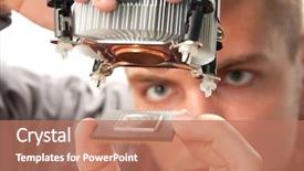  Presentation with computer engineering - Audience pleasing theme consisting of engineering - computer support engineer installing processor backdrop and a coral colored foreground