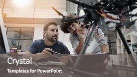  Presentation with drone - Beautiful slides featuring engineering - engineer and technician working together backdrop and a gray colored foreground