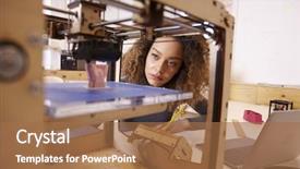  Presentation with engineering design - Cool new theme with engineering - female designer working with 3d backdrop and a coral colored foreground