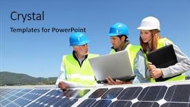  Presentation with roof - Theme featuring engineering - group of engineers meeting background and a teal colored foreground