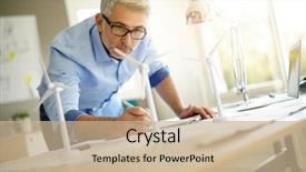  Presentation with engineering industrial - PPT theme enhanced with engineering - industrial engineer working on wind background and a coral colored foreground